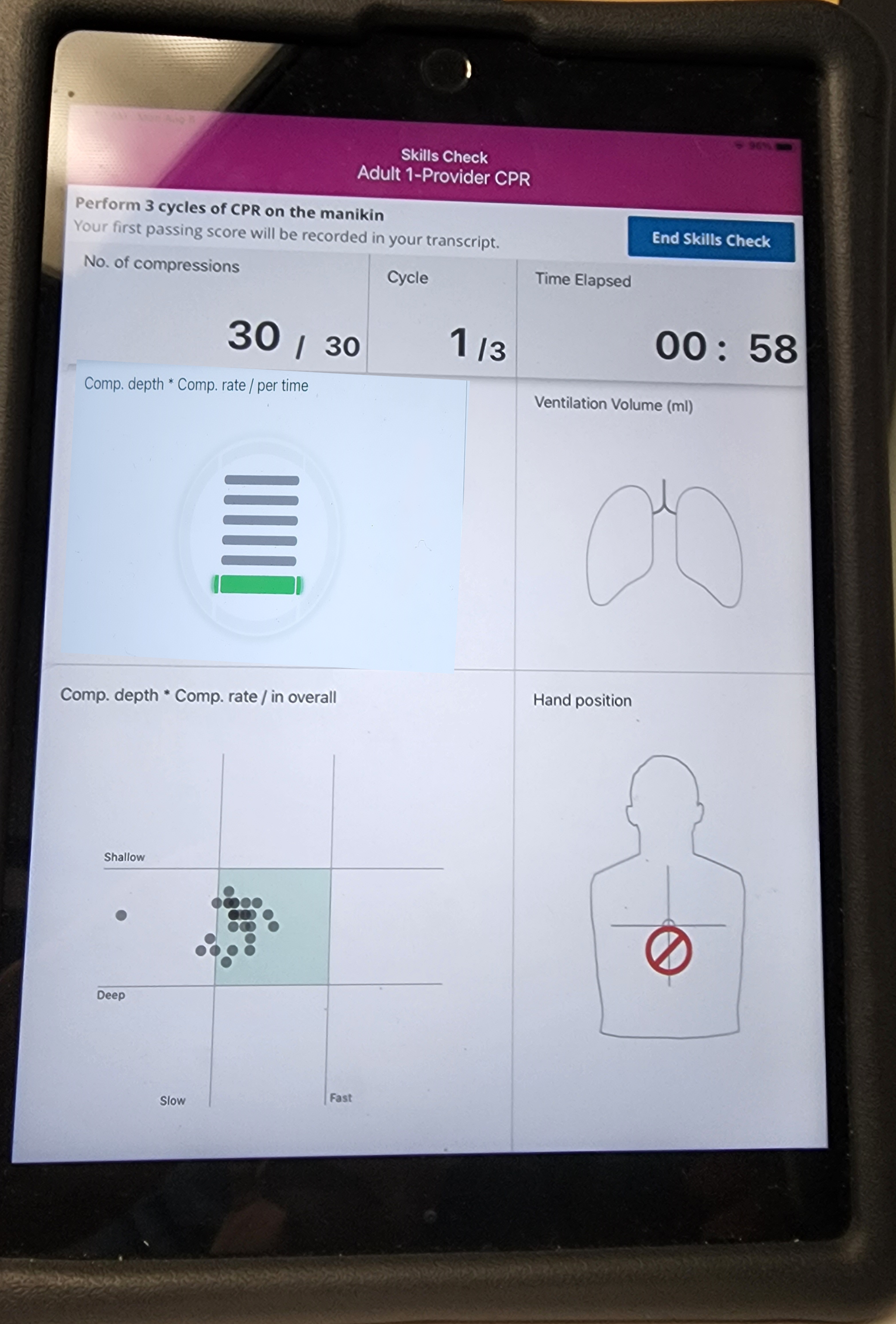 iPad image of resuscitation skills