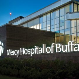 Exterior of Mercy Hospital of Buffalo