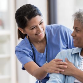 Doctor greeting patient
