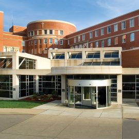 Main entrance of Sisters of Charity hospital